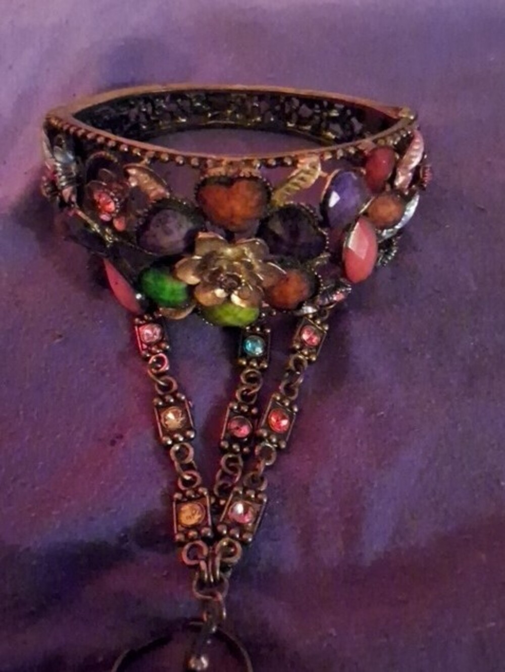 Womens Multicolor Floral Butterfly Bracelet - - Picture 3 of 5